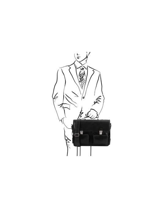 Επαγγελματική Τσάντα Δερμάτινη Ventimiglia με Smart Connect™ 15.6'' Μαύρο