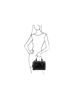Γυναικεία δερμάτινη τσάντα Eveline TL141714 Μαύρο