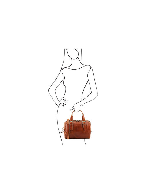 Γυναικεία δερμάτινη τσάντα Eveline TL141714 Μελί