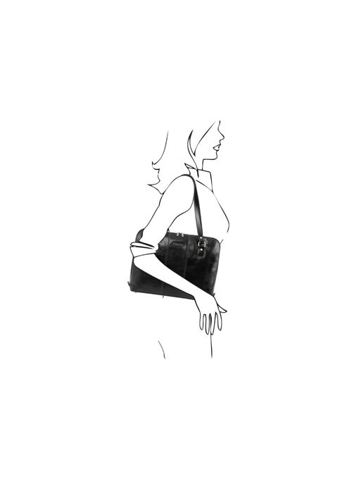 Γυναικεία Επαγγελματική Τσάντα Δερμάτινη Ravenna 15.6" Μαύρο