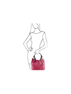 Γυναικεία τσάντα δερμάτινη TL141573 Φούξια