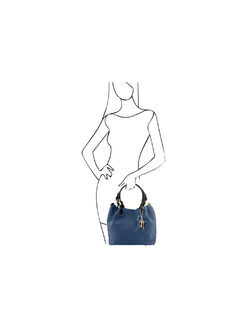 Γυναικεία τσάντα δερμάτινη TL141573 Μπλε σκούρο