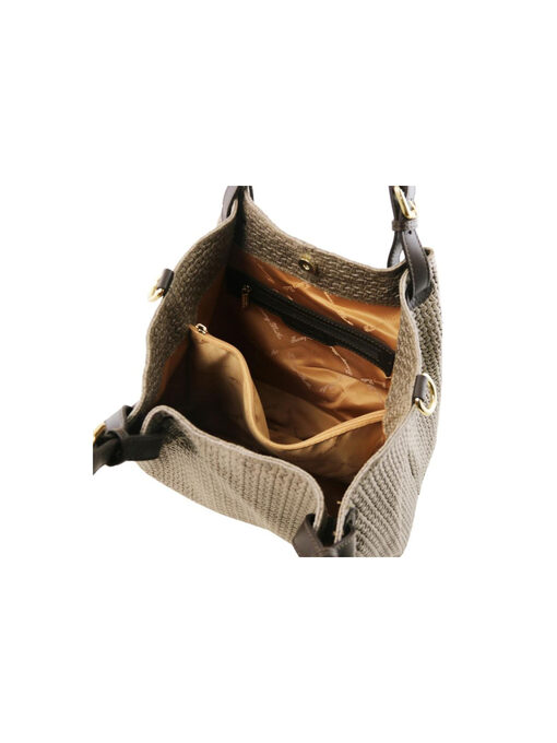 Γυναικεία τσάντα δερμάτινη TL141573 Σταχτί σκούρο
