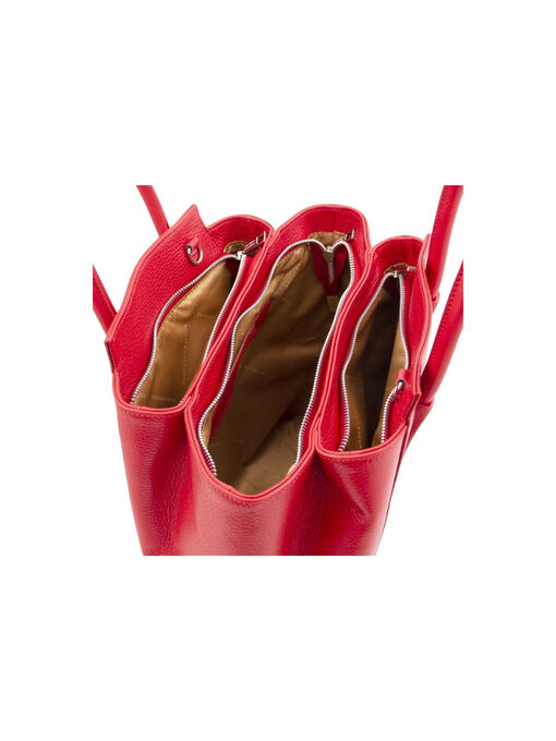 Γυναικεία Τσάντα Δερμάτινη Tulipan Κόκκινο lipstick