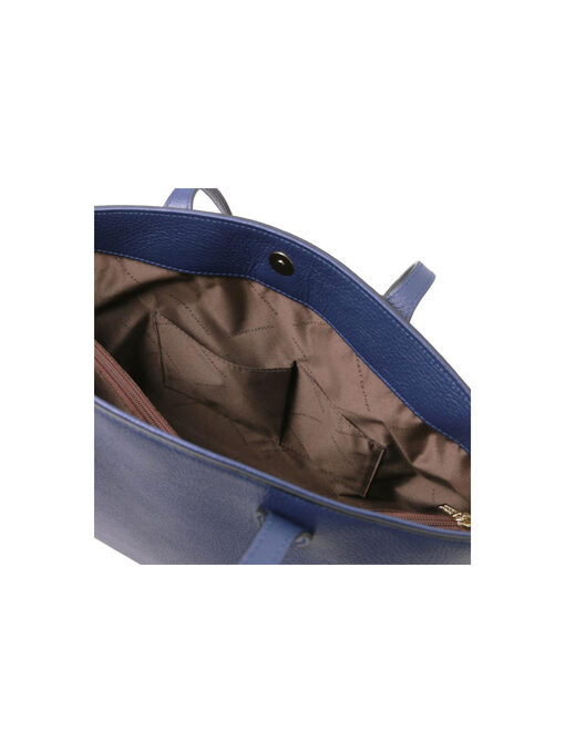 Γυναικεία Τσάντα Ώμου Δερμάτινη TL141828 Μπλε σκούρο