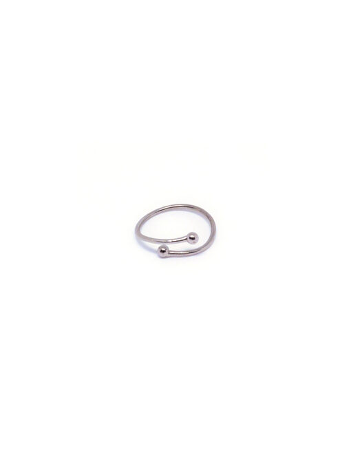 Δαχτυλίδι ορειχάλκινο “2Balls” 00057 Ασημί
