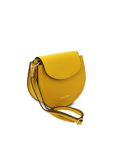 Γυναικεία Τσάντα Ώμου Δερμάτινη Tiche Κίτρινο