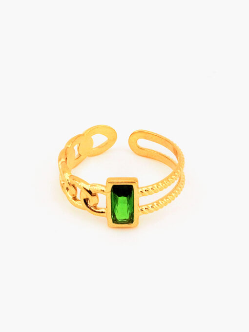 Δαχτυλίδι “SQ Green Zircon” 00090