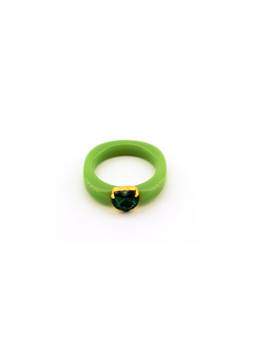 Δαχτυλίδι Candy Heart Resin SP0010 Πράσινο