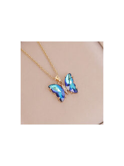 Κολιέ Butterfly Glass SP0006 Μπλε