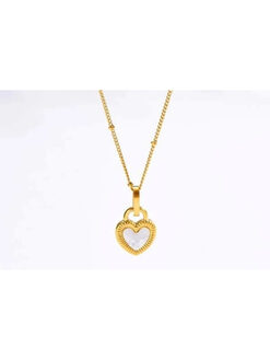Κολιέ με Αλυσίδα “Black or White Heart ” 104-00008 Χρυσό