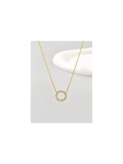 Κολιέ με Αλυσίδα “Circle Stras Charm ” 104-00010 Χρυσό
