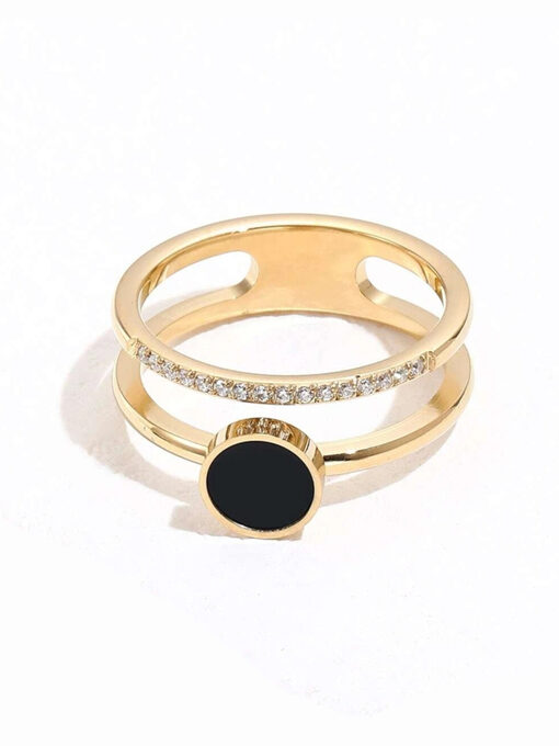 Δαχτυλίδι “C-Circle Stras " 107-00028 Χρυσό