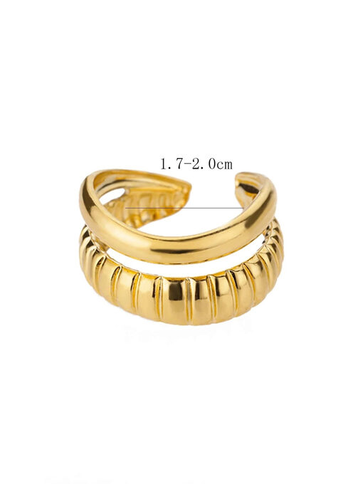 Δαχτυλίδι “D-Rows " 107-00027 Χρυσό