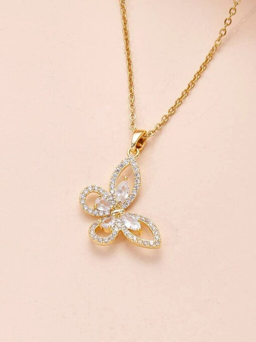 Κολιέ με Αλυσίδα “Charm Butterfly” 104-00017 Χρυσό