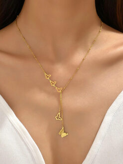 Κολιέ με Αλυσίδα “Charm Y Butterfly” 104-00025 Χρυσό