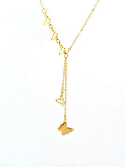Κολιέ με Αλυσίδα “Charm Y Butterfly” 104-00025 Χρυσό