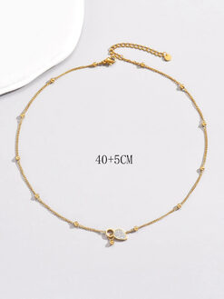 Κολιέ με Αλυσίδα “Leaf Charm” 104-00029 Χρυσό