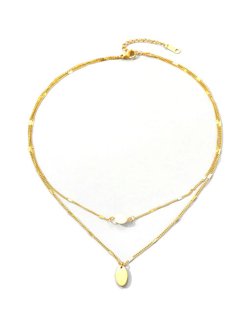 Κολιέ με Αλυσίδα “Pearl Harmony” 104-00018 Χρυσό