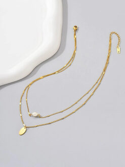 Κολιέ με Αλυσίδα “Pearl Harmony” 104-00018 Χρυσό
