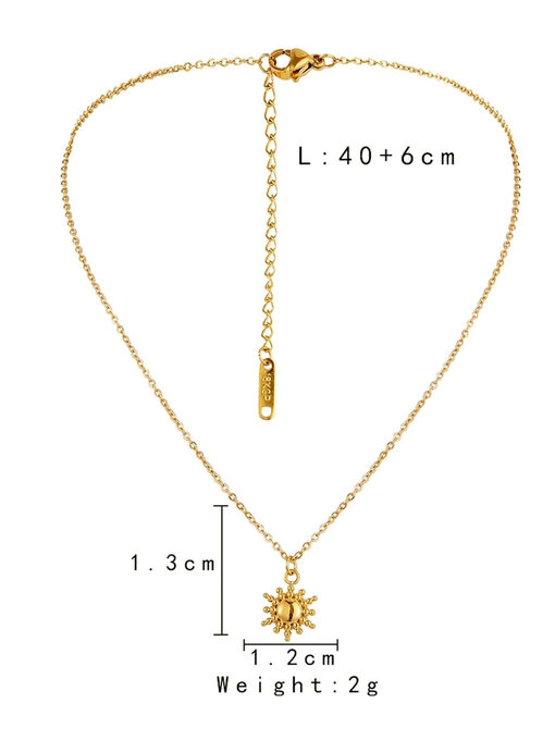 Κολιέ με Αλυσίδα “Sun View” 104-00038 Χρυσό
