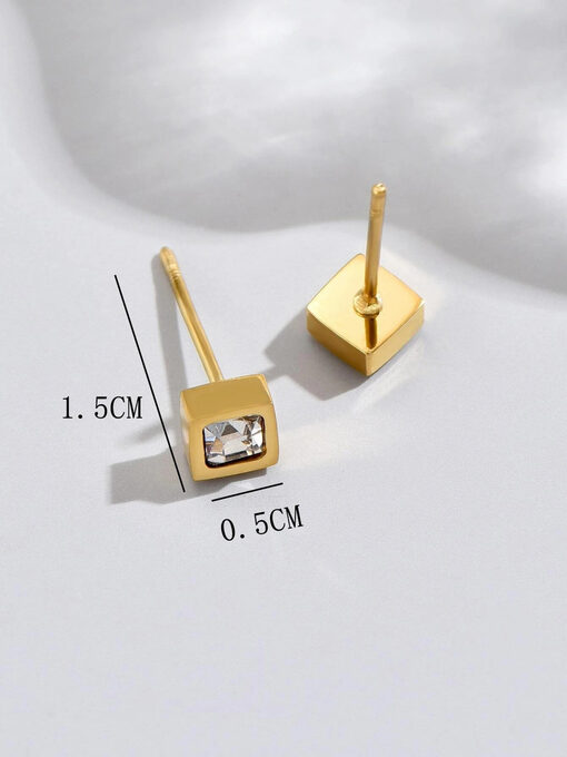 Σκουλαρήκια “Cube Stras” 106-00021 Χρυσό