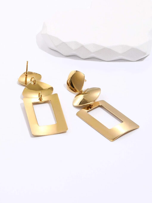 Σκουλαρήκια “Geo Glamy” 106-00027 Χρυσό