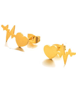 Σκουλαρήκια “Heart Pulse” 106-00042 Χρυσό