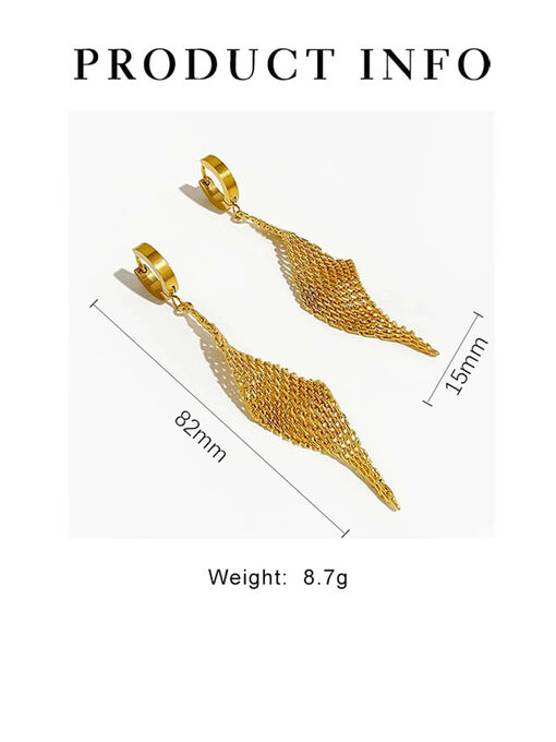 Σκουλαρήκια “Leaf” 106-00008 Χρυσό