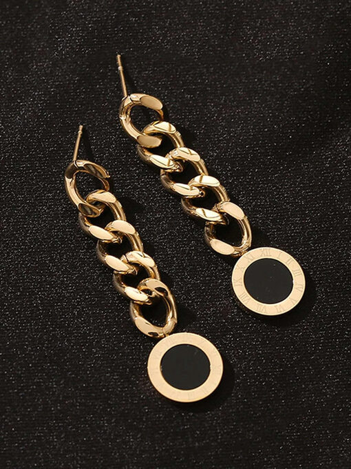 Σκουλαρήκια “Roman Number-Chain” 106-00014 Χρυσό