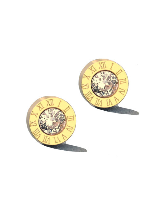 Σκουλαρήκια “Roman S Number” 106-00023 Χρυσό