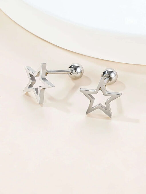 Σκουλαρήκια “Stud Star” 106-00005 Ασημί