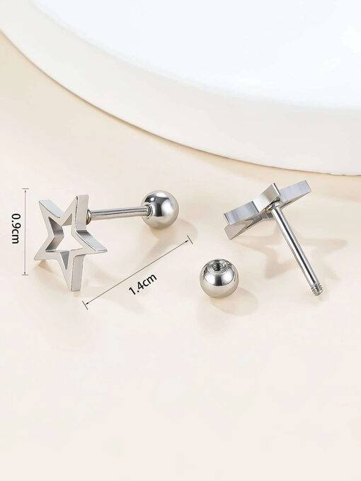 Σκουλαρήκια “Stud Star” 106-00005 Ασημί
