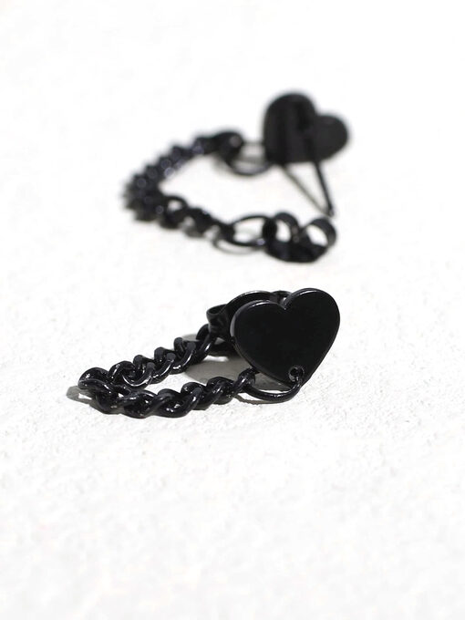 Σκουλαρήκια “Sweet Heart” 106-00029 Μαύρο