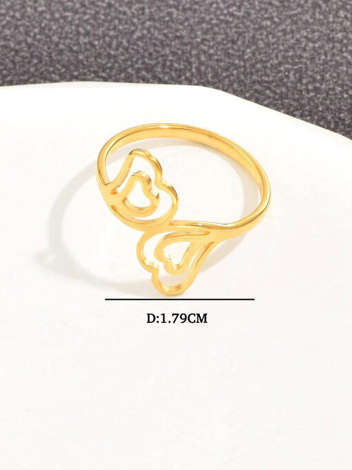 Δαχτυλίδι “Flower Hearts" 107-00036 Χρυσό
