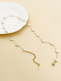 Κολιέ με Αλυσίδα “Heart Pearls” 104-00052 Χρυσό