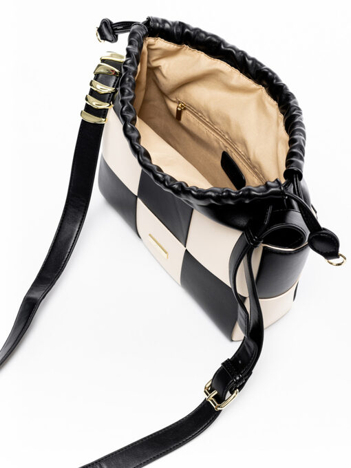 Τσάντα Ώμου-Χειρός Veta Penelope 6056 Μαύρο - Εκρού