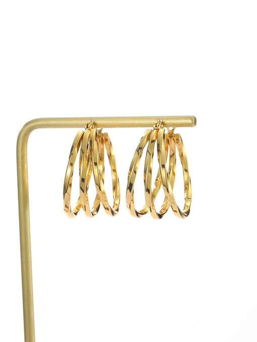 Σκουλαρίκια “Trio Hoops” 106-00147 Χρυσό