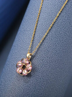 Κολιέ “Diamond Flower” 104-00101 Χρυσό