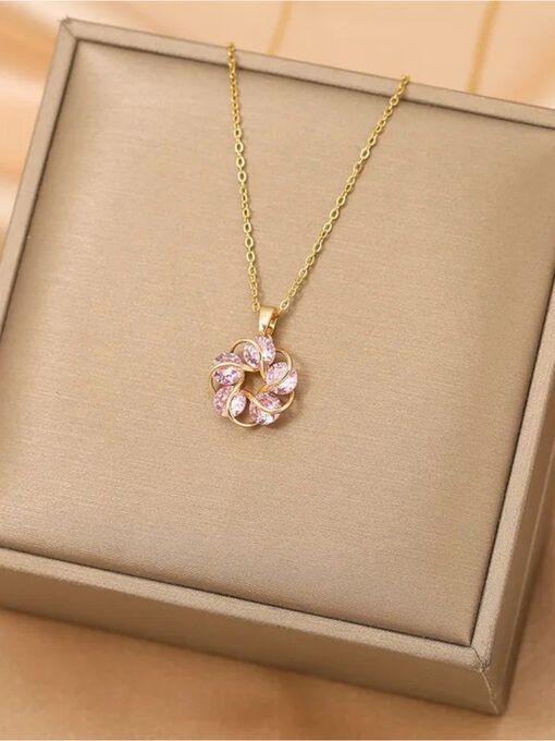 Κολιέ “Diamond Flower” 104-00101 Χρυσό