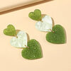 Σκουλαρίκια “Drop Hearts” 106-00076 Πράσινο