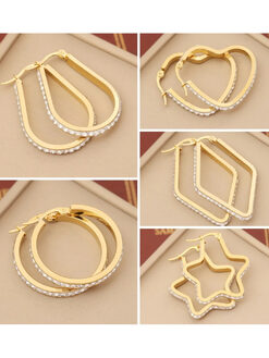 Σκουλαρίκια “Retro Diamond” 106-00166 Χρυσό