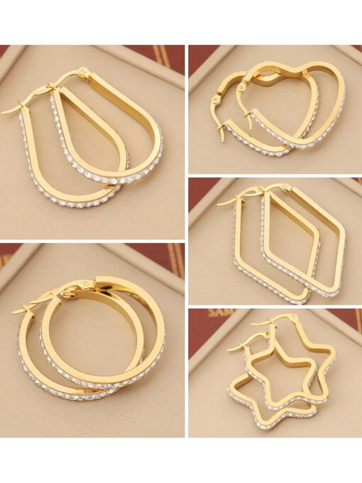 Σκουλαρίκια “Retro Heart” 106-00169 Χρυσό