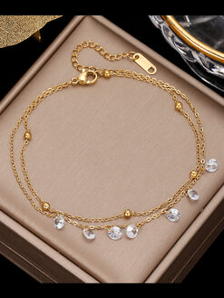 Βραχιόλι Ποδιού “Luxury Crystals” 105-00046 Χρυσό