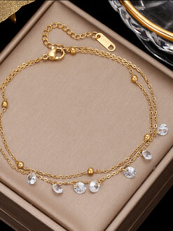Βραχιόλι Ποδιού “Luxury Crystals” 105-00046 Χρυσό