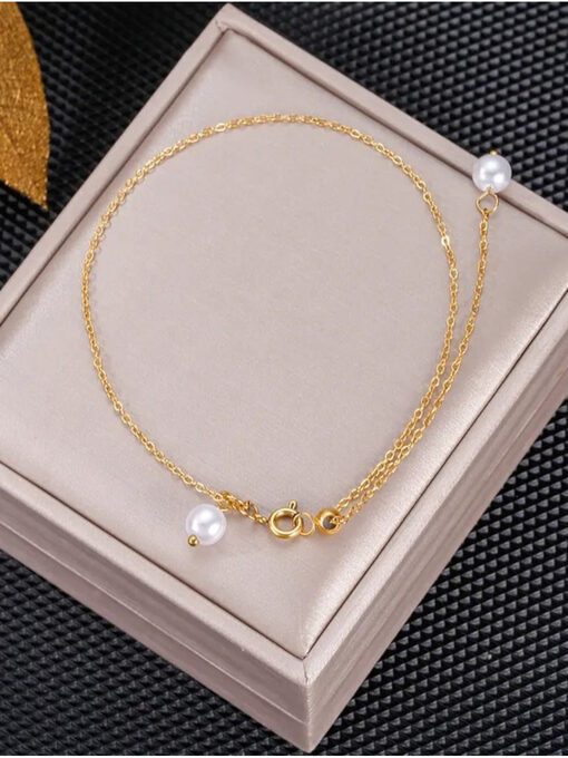 Βραχιόλι Ποδιού “Pearls” 105-00049 Χρυσό