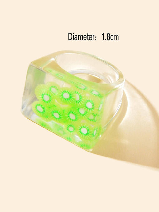 Δαχτυλίδι “Light Resin" D18/56 107-00066 Πράσινο