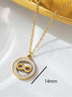 Κολιέ με Αλυσίδα “Infinity R” 104-00105 Χρυσό