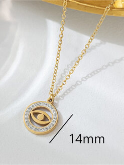 Κολιέ με Αλυσίδα “R Evil Eye” 104-00106 Χρυσό