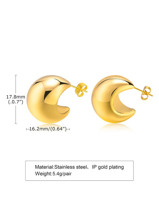 Σκουλαρίκια “Crescent Moon” 106-00186 Ασημί